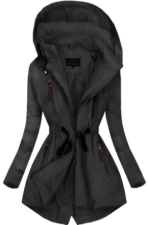 KURTKA TYPU PARKA CZARNA (2028-1)