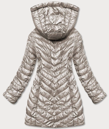 Pikowana dwustronna kurtka damska beż-ciemny żółty (m20-7636-62+75)