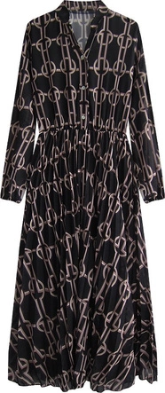 SZYFONOWA SUKIENKA MIDI CZARNA (462/2ART)