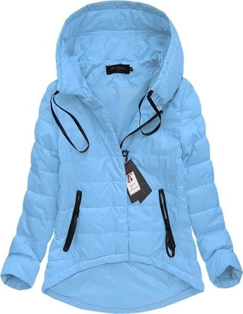 ASYMETRYCZNA WIOSENNA KURTKA BŁĘKITNA (1696)