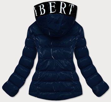 Damska kurtka pikowana granat/żółty (w807#)