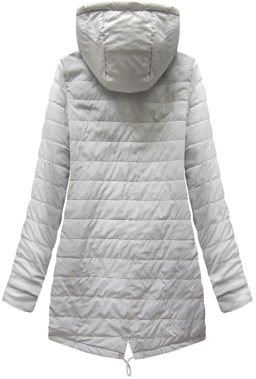 DWUSTRONNA PARKA Z KAPTUREM SZARA (W0233BIG)