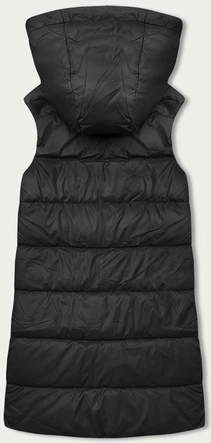 Bezrękawnik damski z kapturem czarny (B8212-1)