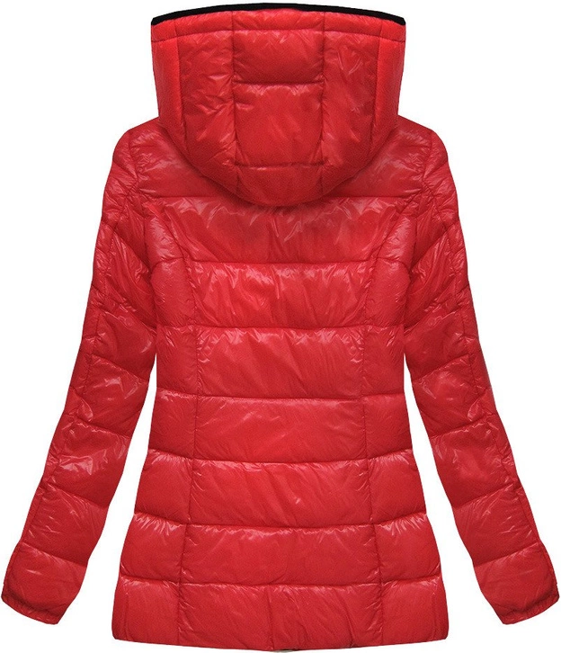 KRÓTKA BŁYSZCZĄCA KURTKA CZERWONA (J9-006)