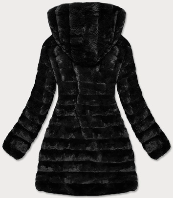 LEKKA KURTKA ZIMOWA DAMSKA FUTRO 2 W 1 CZARNA (39039)