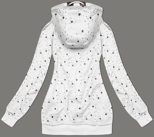 Damska bluza z kapturem gwiazdki jasnoszara (2305)