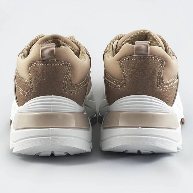 Sneakersy z łączonych materiałów khaki (1109)