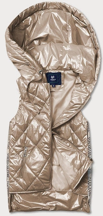 Błyszcząca kamizelka damska beżowa (ag3-02)