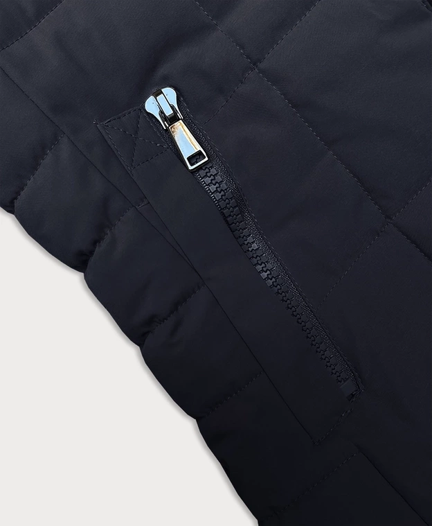 Pikowana kurtka zimowa damska J Style granatowa (16M9119-215)