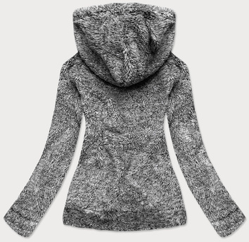 Pluszowa bluza melanż czarna (hh010-1)