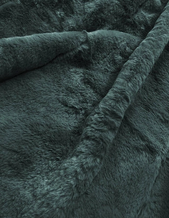 Zimowa kurtka damska z kapturem ciemno zielona (2m-21308)