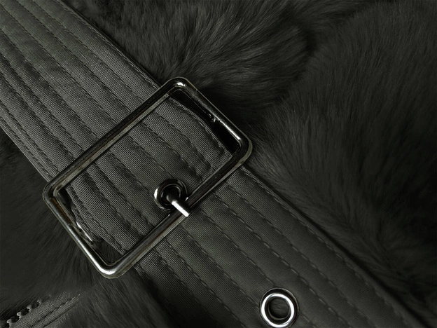 Zimowa kurtka damska z futrem army (2M-008)