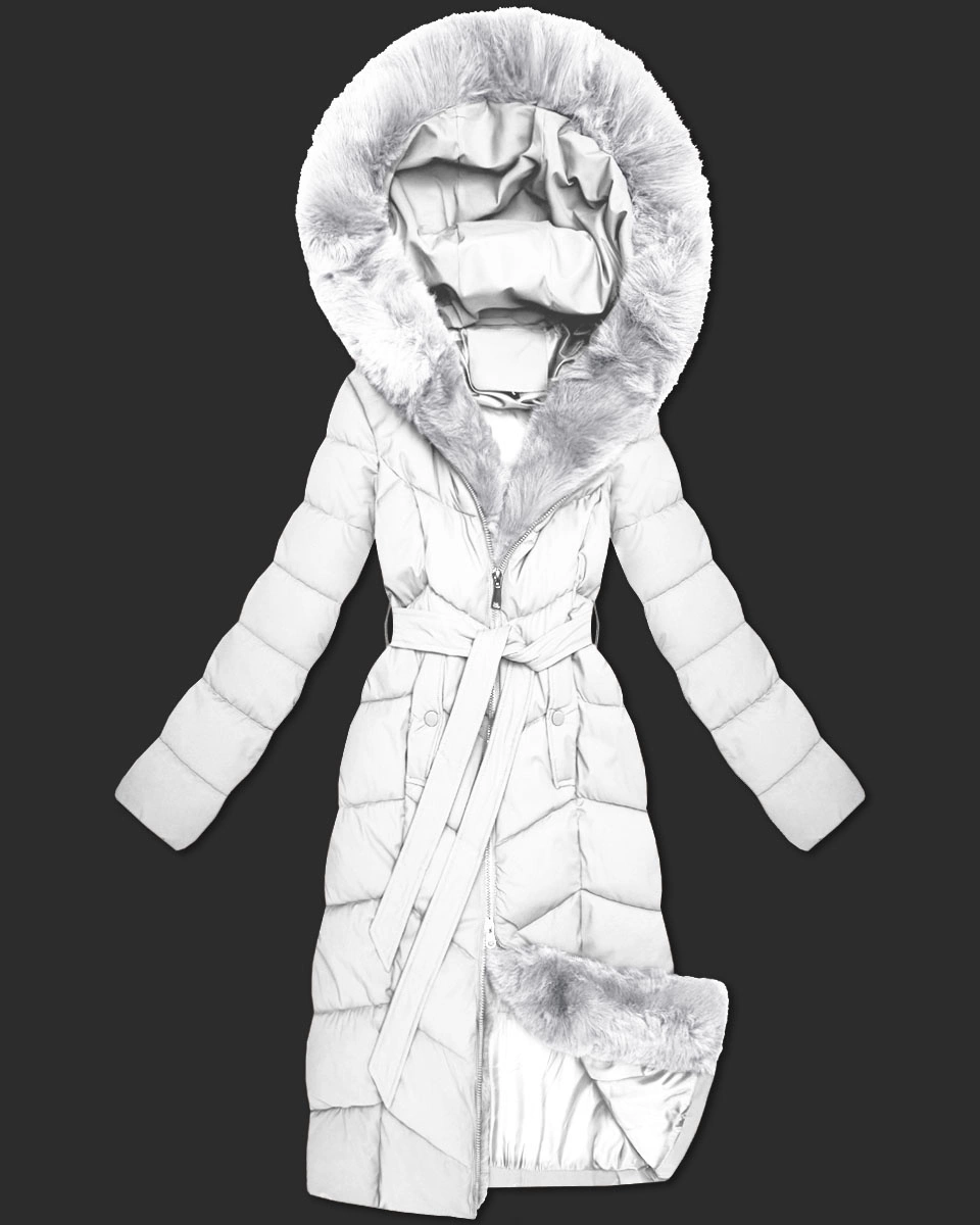 Damska kurtka zimowa z futrzanym panelem S'West złamany biały (B8525-26)