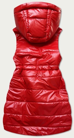 BŁYSZCZĄCA KAMIZELKA Z KAPTUREM CZERWONA (B9733-4)