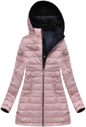 DWUSTRONNA KURTKA Z KAPTUREM GRANATOWA (W625/1)