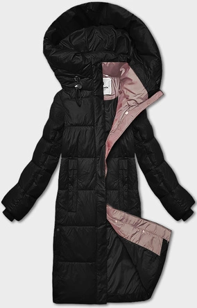 Zimowa kurtka damska z kapturem Glakate czarna (LU-238001#)