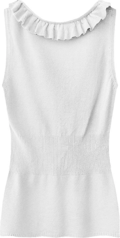 SWETERKOWA BLUZKA NA RAMIĄCZKACH BIAŁA (1526)