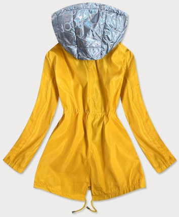 Kurtka damska z ozdobnym kapturem żółto/srebrna (yr2022)