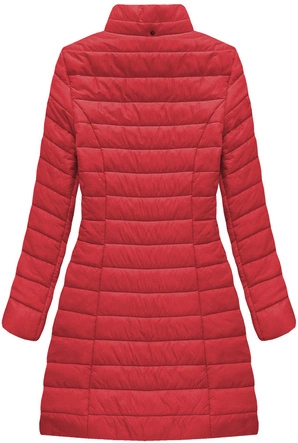 DŁUGA PIKOWANA KURTKA CZERWONA (X7160X)