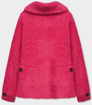 Krótka narzutka na guziki alpaka różowa (537)