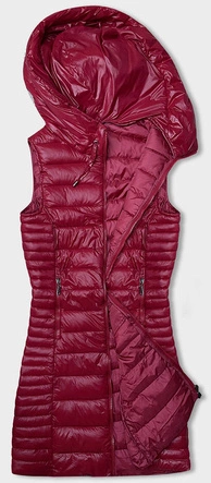 Pikowana kamizelka z kapturem czerwona (16M9113-270)