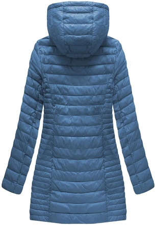 PIKOWANA KURTKA Z KAPTUREM NIEBIESKA (B1070-30)