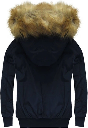 DWUSTRONNA KRÓTKA KURTKA GRANATOWA (W708)