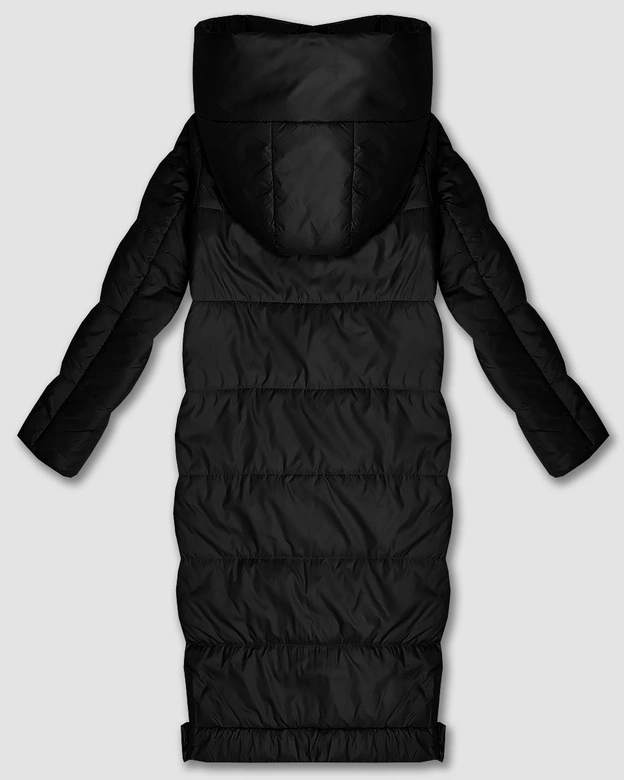 Długa lekko ocieplana kurtka damska S'West czarna (B8510-1)