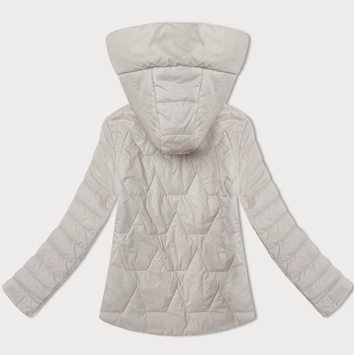 Lekko ocieplana kurtka damska ze stójką i kapturem J Style beżowa (16M9229-62)