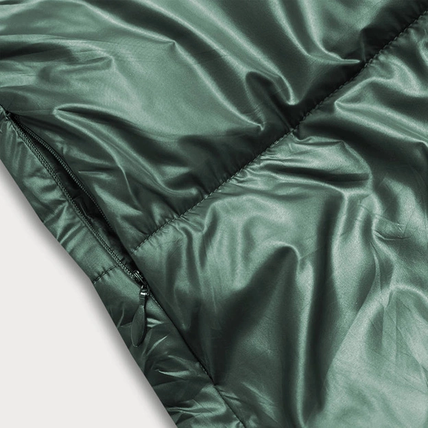 DŁUGA DWUSTRONNA KURTKA ZIMOWA ZIELONY/SZARY (L22-9852-33/61)