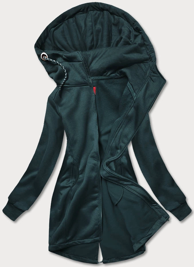 Bluza damska rozpinana ciemna zielona (AMG-825-1)