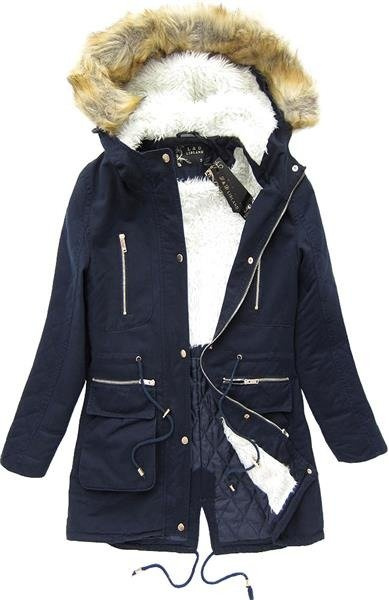 GRANATOWA PARKA ZIMOWA (7582)