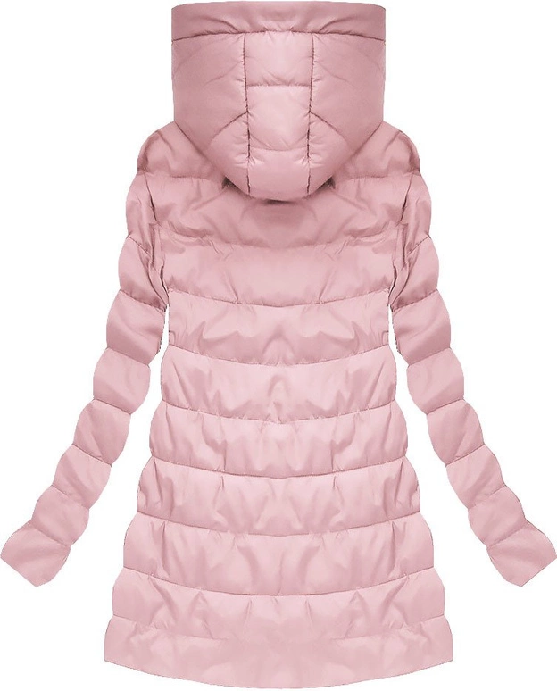 PIKOWANA KURTKA Z KAPTUREM PUDROWY RÓŻ (XW506BIGX)