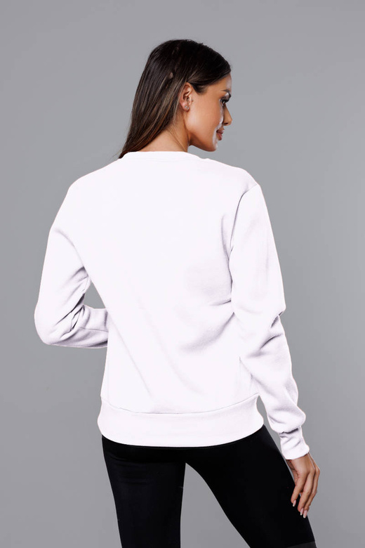 BLUZA DRESOWA DAMSKA ZE ŚCIĄGACZAMI BIAŁA (W01-1)