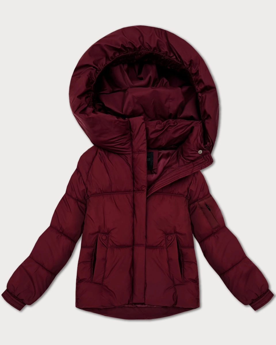Przejściowa kurtka damska oversize S'West bordowa (B2003-27)