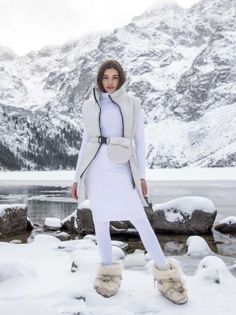 Puchowa kamizelka ze stójką Factory Price ecru (612)