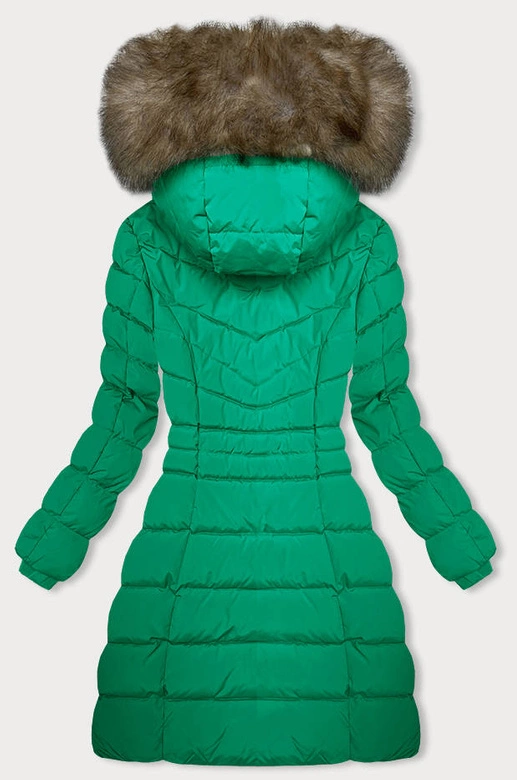 Puchowa zimowa kurtka damska zielona (LHD-23032)