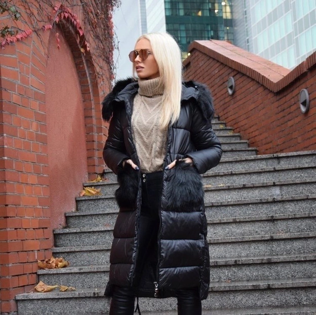 DŁUGA KURTKA Z KAPTUREM GRAFITOWA (PM7231)