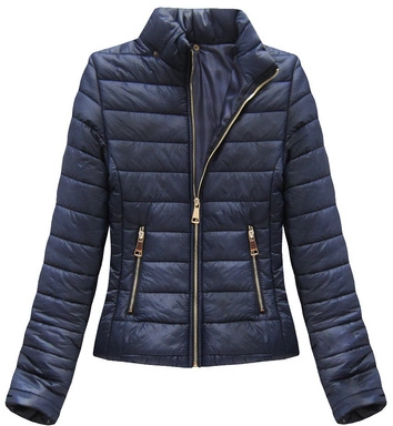 KRÓTKA PIKOWANA KURTKA GRANATOWA (81264)