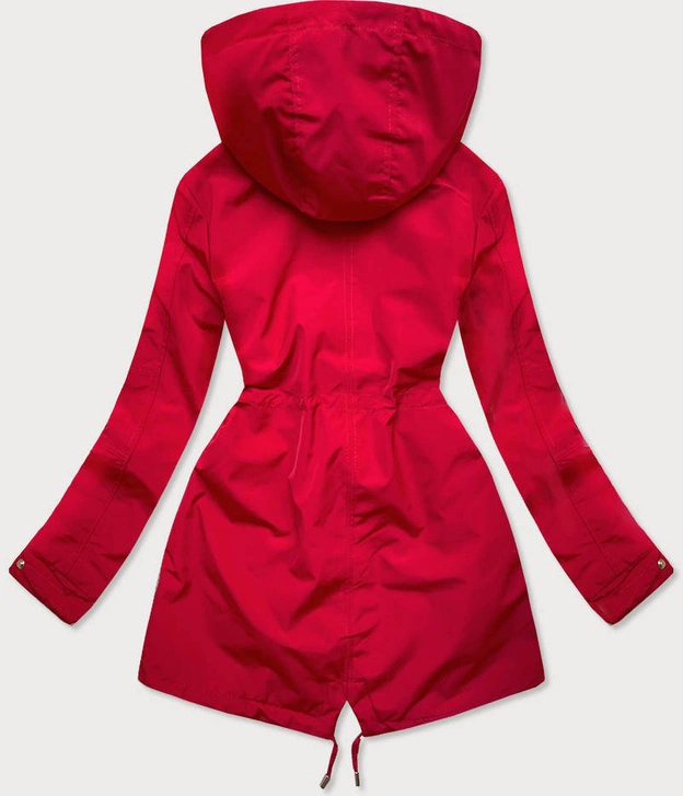 Dwustronna kurtka parka damska czerwono-szara (xw581x)