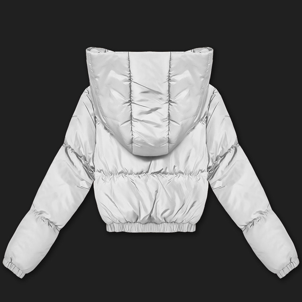 Krótka kurtka zimowa puffer J Style jasny szary (5M3260-92)
