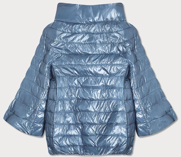 DWUSTRONNA KURTKA DAMSKA Z RĘKAWEM 3/4 NIEBIESKA (6103)