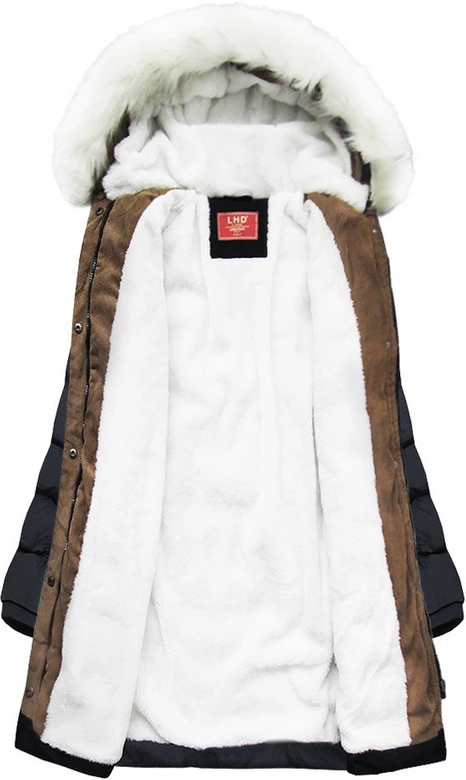 PIKOWANA KURTKA Z KAPTUREM GRANATOWA (A913)