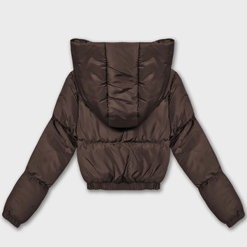 Krótka kurtka zimowa puffer J Style czekoladowa mat (5M3360-158)