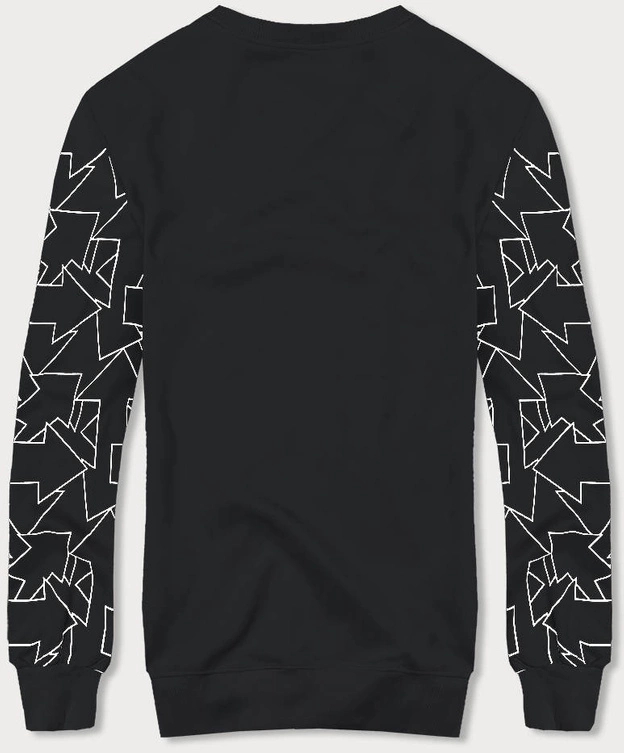 Męska bluza geometryczny wzór czarna (8B1111-3)
