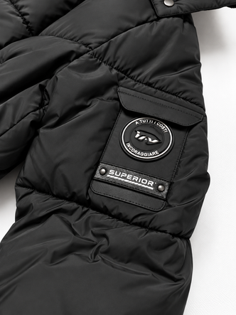 Damska kurtka puffer czarna (B6061-1)