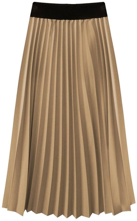 PLISOWANA SPÓDNICA MIDI KARMELOWA (201ART)