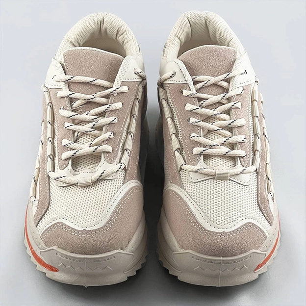 Damskie buty sportowe beżowe (s1115)