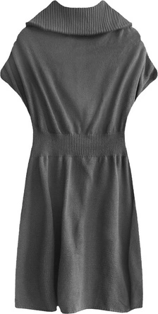 DŁUGI SWETER Z GOLFEM CIEMNOSZARY (X1224X)