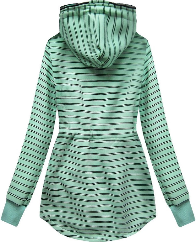 DŁUŻSZA BLUZA W PASKI MIĘTOWA (619A)